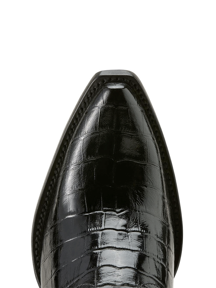 Ariat 10063992 Womens Casanova Western Boot Luxe Caviar Croc Print Black front and outter side view. If you need any assistance with this item or the purchase of this item please call us at five six one seven four eight eight eight zero one Monday through Saturday 10:00a.m EST to 8:00 p.m EST