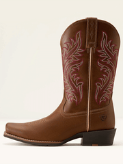 Ariat 10064076 Womens Round Up Narrow Cutter Toe Western Boot Sorrel Crunch side view. If you need any assistance with this item or the purchase of this item please call us at five six one seven four eight eight eight zero one Monday through Saturday 10:00a.m EST to 8:00 p.m EST