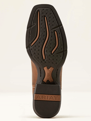 Ariat 10064076 Womens Round Up Narrow Cutter Toe Western Boot Sorrel Crunch sole view. If you need any assistance with this item or the purchase of this item please call us at five six one seven four eight eight eight zero one Monday through Saturday 10:00a.m EST to 8:00 p.m EST