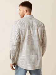 Ariat 10065784 Mens Fenn Classic Fit Shirt White back view. If you need any assistance with this item or the purchase of this item please call us at five six one seven four eight eight eight zero one Monday through Saturday 10:00a.m EST to 8:00 p.m EST