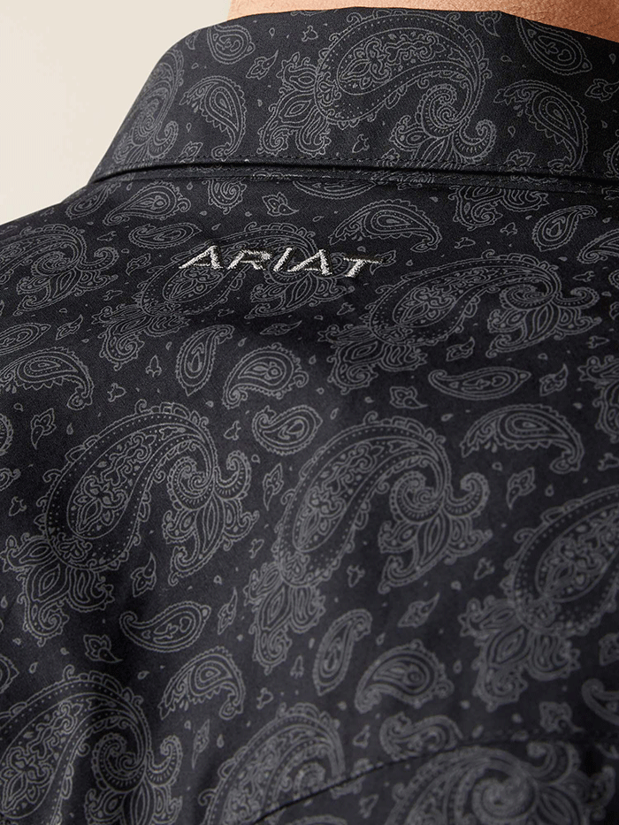 Ariat 10065962 Mens Finnigan Classic Fit Shirt Black front view. If you need any assistance with this item or the purchase of this item please call us at five six one seven four eight eight eight zero one Monday through Saturday 10:00a.m EST to 8:00 p.m EST