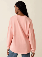 Ariat 10071127 Womens Canvas Oversized Long Sleeve T-Shirt Peach Amber back view. If you need any assistance with this item or the purchase of this item please call us at five six one seven four eight eight eight zero one Monday through Saturday 10:00a.m EST to 8:00 p.m EST