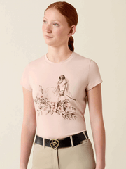 Ariat 10071345 Youth Ethereal Equine T-Shirt Sepia Rose front view. If you need any assistance with this item or the purchase of this item please call us at five six one seven four eight eight eight zero one Monday through Saturday 10:00a.m EST to 8:00 p.m EST
