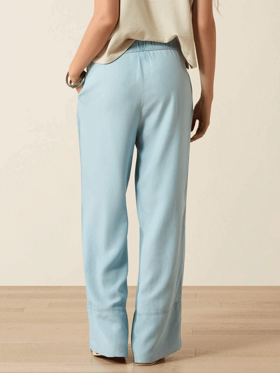 Ariat 10071640 Womens Aylin Loose Pants Light Blue back view. If you need any assistance with this item or the purchase of this item please call us at five six one seven four eight eight eight zero one Monday through Saturday 10:00a.m EST to 8:00 p.m EST
