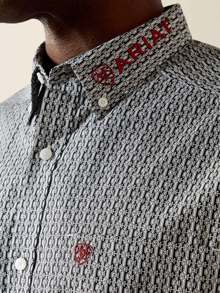 Ariat 10071716 Mens Team Ward Classic Fit Shirt Black front view. If you need any assistance with this item or the purchase of this item please call us at five six one seven four eight eight eight zero one Monday through Saturday 10:00a.m EST to 8:00 p.m EST
