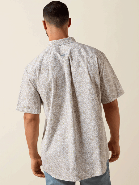 Ariat 10071739 Mens Wrinkle Free Chris Classic Fit Short Sleeve Shirt White back view. If you need any assistance with this item or the purchase of this item please call us at five six one seven four eight eight eight zero one Monday through Saturday 10:00a.m EST to 8:00 p.m EST
