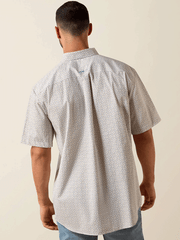 Ariat 10071739 Mens Wrinkle Free Chris Classic Fit Short Sleeve Shirt White back view. If you need any assistance with this item or the purchase of this item please call us at five six one seven four eight eight eight zero one Monday through Saturday 10:00a.m EST to 8:00 p.m EST
