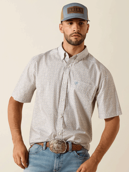 Ariat 10071739 Mens Wrinkle Free Chris Classic Fit Short Sleeve Shirt White front view. If you need any assistance with this item or the purchase of this item please call us at five six one seven four eight eight eight zero one Monday through Saturday 10:00a.m EST to 8:00 p.m EST
