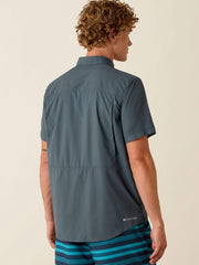 Ariat 10071761 Mens VentTEK Outbound Fitted Short Sleeve Shirt Dark Slate back view. If you need any assistance with this item or the purchase of this item please call us at five six one seven four eight eight eight zero one Monday through Saturday 10:00a.m EST to 8:00 p.m EST
