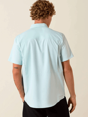 Ariat 10071763 Mens VentTEK Outbound Fitted Shirt Blue Glow back view. If you need any assistance with this item or the purchase of this item please call us at five six one seven four eight eight eight zero one Monday through Saturday 10:00a.m EST to 8:00 p.m EST

