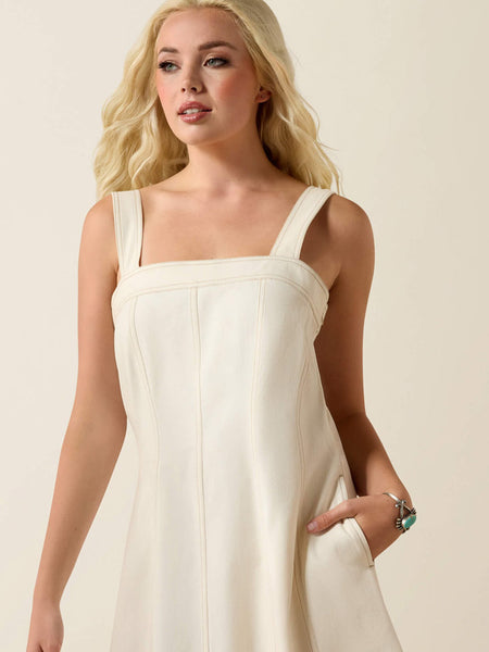 Ariat 10071778 Womens Valentine Dress Summer Sand front close up view. If you need any assistance with this item or the purchase of this item please call us at five six one seven four eight eight eight zero one Monday through Saturday 10:00a.m EST to 8:00 p.m EST