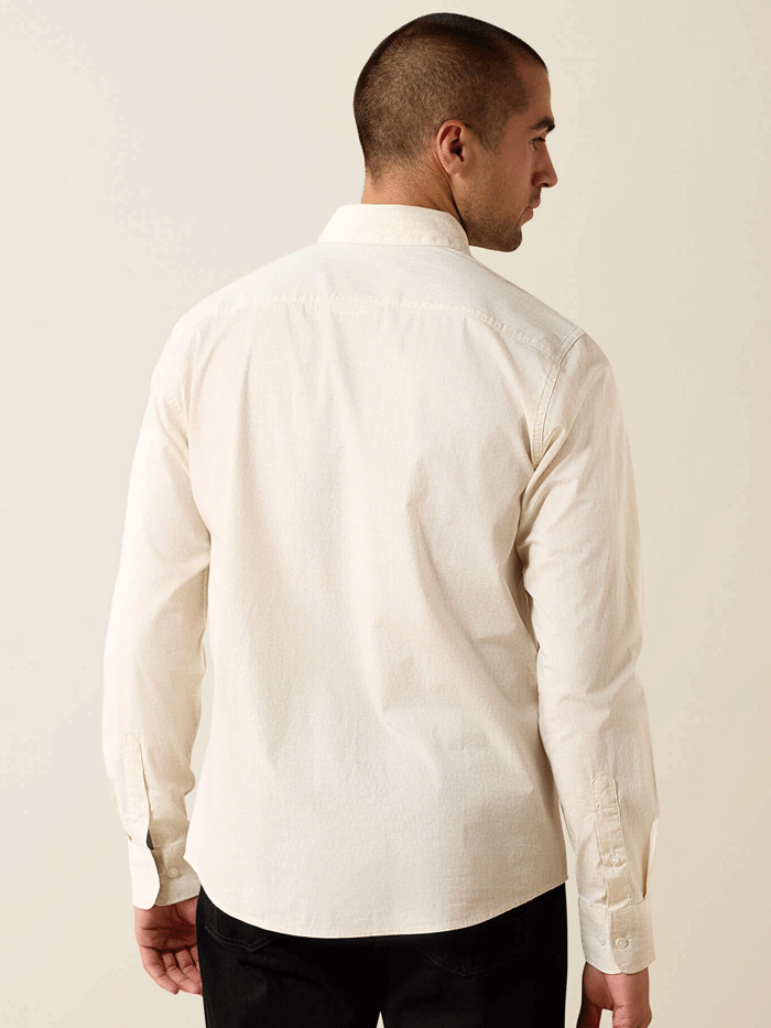 Ariat 10072729 Mens Max Modern Fit Long Sleeve Shirt Natural front view. If you need any assistance with this item or the purchase of this item please call us at five six one seven four eight eight eight zero one Monday through Saturday 10:00a.m EST to 8:00 p.m EST
