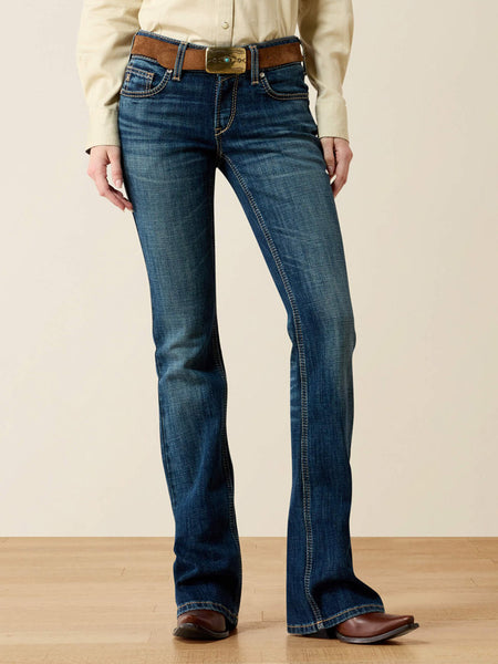 Ariat 10072972 Womens Mid Rise Fiona Boot Cut Jeans Istanbul Navy front view. If you need any assistance with this item or the purchase of this item please call us at five six one seven four eight eight eight zero one Monday through Saturday 10:00a.m EST to 8:00 p.m EST