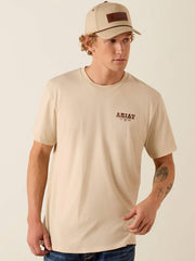 Ariat 10073414 Mens Cowboy Up Classic Fit T-Shirt Natural front view. If you need any assistance with this item or the purchase of this item please call us at five six one seven four eight eight eight zero one Monday through Saturday 10:00a.m EST to 8:00 p.m EST
