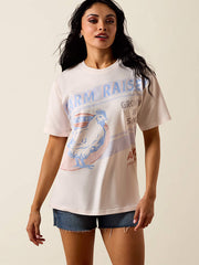 Ariat 10073450 Womens Farm Raised T-Shirt Sea Salt front view. If you need any assistance with this item or the purchase of this item please call us at five six one seven four eight eight eight zero one Monday through Saturday 10:00a.m EST to 8:00 p.m EST