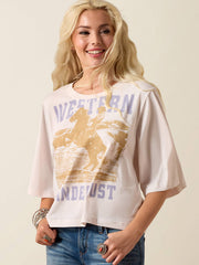 Ariat 10073511 Womens Western Wanderlust T-Shirt Sea Salt front view. If you need any assistance with this item or the purchase of this item please call us at five six one seven four eight eight eight zero one Monday through Saturday 10:00a.m EST to 8:00 p.m EST
