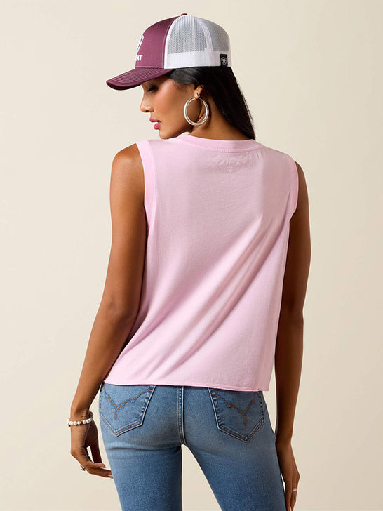 Ariat 10073514 Womens Canyon Rose Tank Pirouette back view. If you need any assistance with this item or the purchase of this item please call us at five six one seven four eight eight eight zero one Monday through Saturday 10:00a.m EST to 8:00 p.m EST