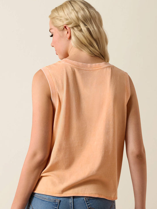 Ariat 10073515 Womens Wild Roper Tank Apricot back view. If you need any assistance with this item or the purchase of this item please call us at five six one seven four eight eight eight zero one Monday through Saturday 10:00a.m EST to 8:00 p.m EST