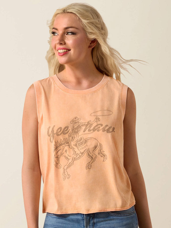 Ariat 10073515 Womens Wild Roper Tank Apricot front view. If you need any assistance with this item or the purchase of this item please call us at five six one seven four eight eight eight zero one Monday through Saturday 10:00a.m EST to 8:00 p.m EST
