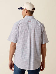 Ariat 10073591 Mens Britton Classic Fit Short Sleeve Geo Print Shirt White back view. If you need any assistance with this item or the purchase of this item please call us at five six one seven four eight eight eight zero one Monday through Saturday 10:00a.m EST to 8:00 p.m EST