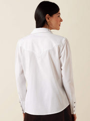 Ariat 10073667 Womens Lattice Long Sleeve Shirt White back view. If you need any assistance with this item or the purchase of this item please call us at five six one seven four eight eight eight zero one Monday through Saturday 10:00a.m EST to 8:00 p.m EST
