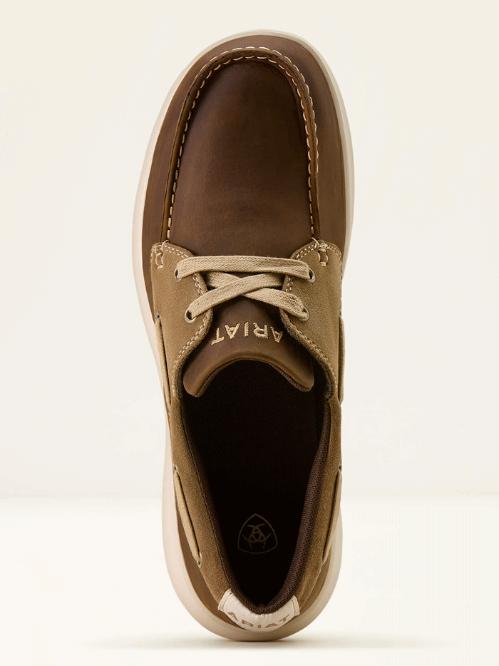 Ariat 10074188 Mens Hilo Shore Shoe Distressed Brown front and side view. If you need any assistance with this item or the purchase of this item please call us at five six one seven four eight eight eight zero one Monday through Saturday 10:00a.m EST to 8:00 p.m EST
