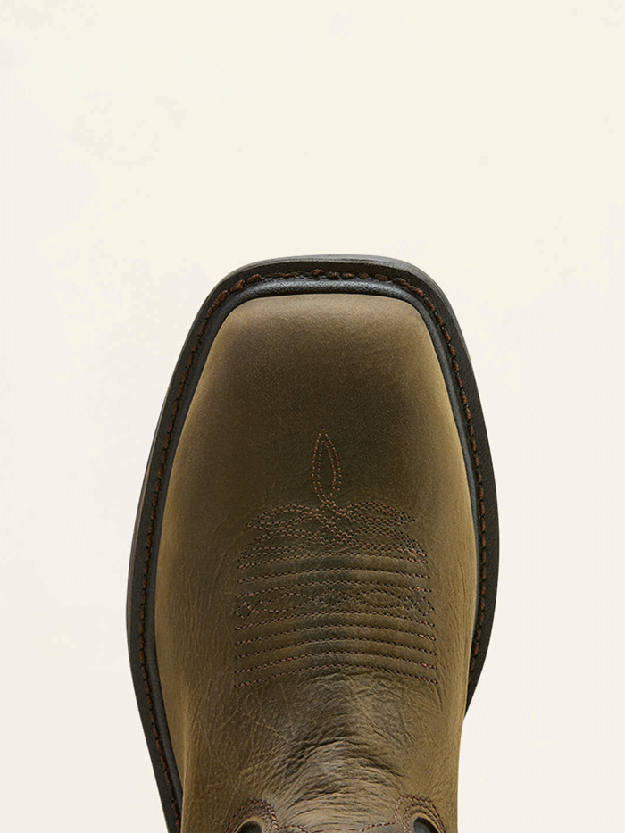 Ariat 10074207 Mens WorkHog XT Bolt Skull Waterproof Wide Square Toe Carbon Toe Work Boot Coffee side / front view. If you need any assistance with this item or the purchase of this item please call us at five six one seven four eight eight eight zero one Monday through Saturday 10:00a.m EST to 8:00 p.m EST