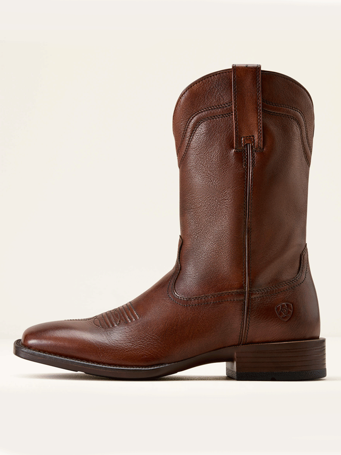 Ariat 10074244 Mens Alden Wide Square Toe Western Boot Honey Bee Brown front and side view. If you need any assistance with this item or the purchase of this item please call us at five six one seven four eight eight eight zero one Monday through Saturday 10:00a.m EST to 8:00 p.m EST
