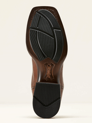 Ariat 10074244 Mens Alden Wide Square Toe Western Boot Honey Bee Brown sole view. If you need any assistance with this item or the purchase of this item please call us at five six one seven four eight eight eight zero one Monday through Saturday 10:00a.m EST to 8:00 p.m EST
