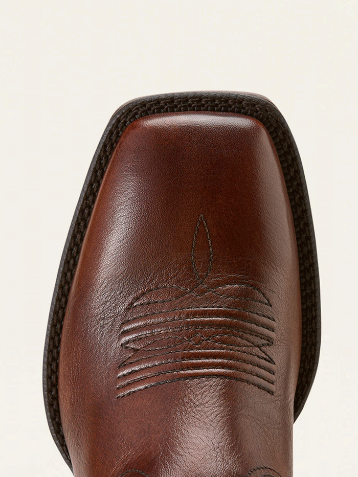 Ariat 10074244 Mens Alden Wide Square Toe Western Boot Honey Bee Brown front and side view. If you need any assistance with this item or the purchase of this item please call us at five six one seven four eight eight eight zero one Monday through Saturday 10:00a.m EST to 8:00 p.m EST
