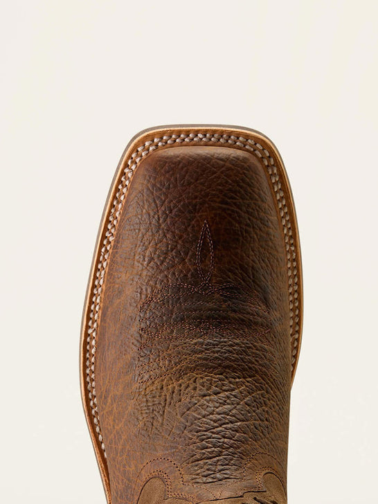 Ariat 10074257 Mens Kanyon Toughstock VentTEK Wide Square Toe Cowboy Boot Adobe Mocha Suede toe view. If you need any assistance with this item or the purchase of this item please call us at five six one seven four eight eight eight zero one Monday through Saturday 10:00a.m EST to 8:00 p.m EST
