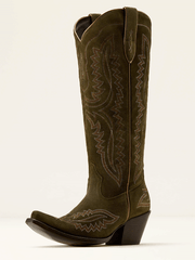 Ariat 10074323 Womens Casanova Western Boot Soft Olive Suede side / front view. If you need any assistance with this item or the purchase of this item please call us at five six one seven four eight eight eight zero one Monday through Saturday 10:00a.m EST to 8:00 p.m EST