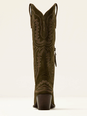 Ariat 10074323 Womens Casanova Western Boot Soft Olive Suede back view. If you need any assistance with this item or the purchase of this item please call us at five six one seven four eight eight eight zero one Monday through Saturday 10:00a.m EST to 8:00 p.m EST