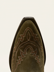 Ariat 10074323 Womens Casanova Western Boot Soft Olive Suede toe view. If you need any assistance with this item or the purchase of this item please call us at five six one seven four eight eight eight zero one Monday through Saturday 10:00a.m EST to 8:00 p.m EST