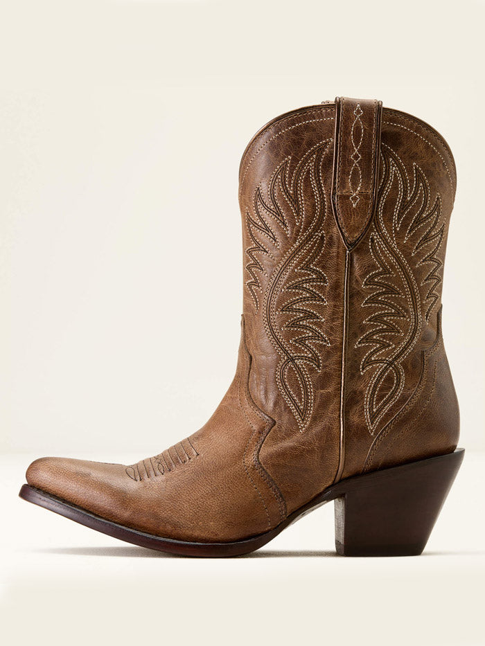 Ariat 10074386 Womens Julietta J Toe Western Boot Fawn front and side view. If you need any assistance with this item or the purchase of this item please call us at five six one seven four eight eight eight zero one Monday through Saturday 10:00a.m EST to 8:00 p.m EST
