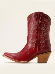 Ariat 10074387 Womens Julietta J Toe Western Boot Red Alert side view. If you need any assistance with this item or the purchase of this item please call us at five six one seven four eight eight eight zero one Monday through Saturday 10:00a.m EST to 8:00 p.m EST