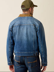 Ariat 10078964 Mens Flannel Lined Trucker Jacket Nate back view. If you need any assistance with this item or the purchase of this item please call us at five six one seven four eight eight eight zero one Monday through Saturday 10:00a.m EST to 8:00 p.m EST