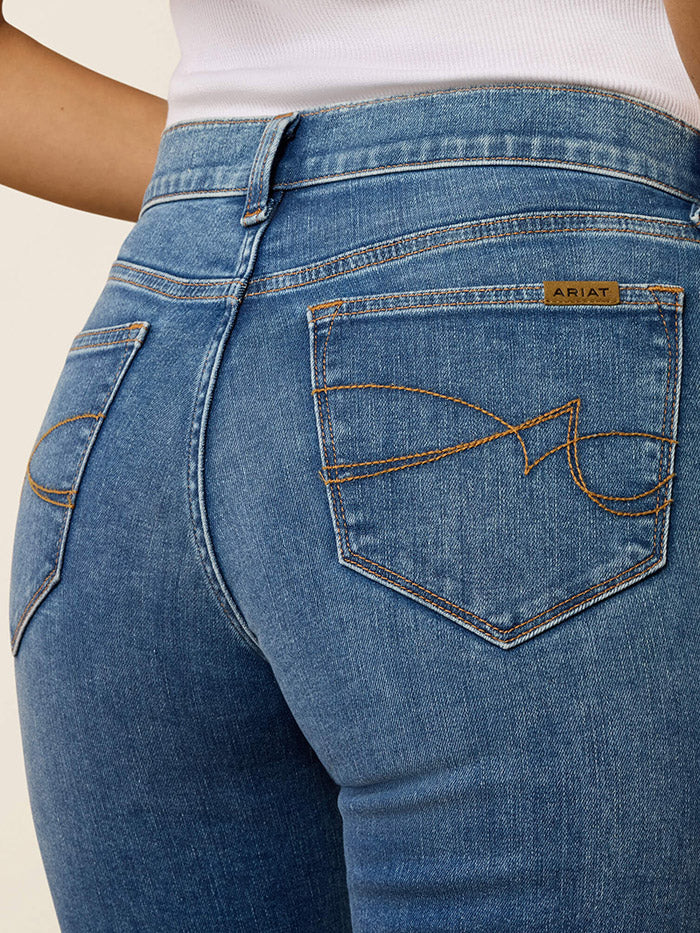 Ariat 10079053 Womens Perfect Rise Revel Vilma Ultrastretch Trouser Jeans Sky Valley front view. If you need any assistance with this item or the purchase of this item please call us at five six one seven four eight eight eight zero one Monday through Saturday 10:00a.m EST to 8:00 p.m EST