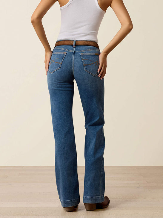 Ariat 10079053 Womens Perfect Rise Revel Vilma Ultrastretch Trouser Jeans Sky Valley back view. If you need any assistance with this item or the purchase of this item please call us at five six one seven four eight eight eight zero one Monday through Saturday 10:00a.m EST to 8:00 p.m EST