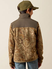 Ariat 10079433 Kids Basis Fleece Pullover Savannah Tan Camo back view. If you need any assistance with this item or the purchase of this item please call us at five six one seven four eight eight eight zero one Monday through Saturday 10:00a.m EST to 8:00 p.m EST