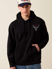 Ariat 10079496 Mens Bison Bureau Hoodie Black front view. If you need any assistance with this item or the purchase of this item please call us at five six one seven four eight eight eight zero one Monday through Saturday 10:00a.m EST to 8:00 p.m EST