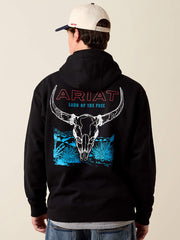 Ariat 10079496 Mens Bison Bureau Hoodie Black back view. If you need any assistance with this item or the purchase of this item please call us at five six one seven four eight eight eight zero one Monday through Saturday 10:00a.m EST to 8:00 p.m EST