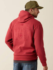Ariat 10079524 Mens Archstar Hoodie Brick Red back view. If you need any assistance with this item or the purchase of this item please call us at five six one seven four eight eight eight zero one Monday through Saturday 10:00a.m EST to 8:00 p.m EST
