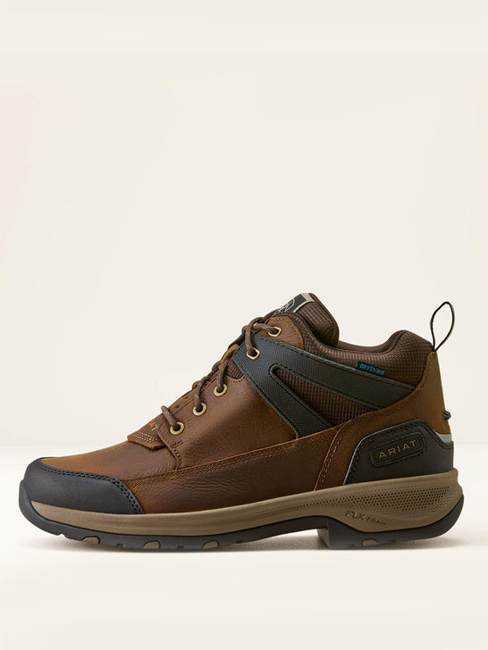 Ariat 10080518 Mens Terrain Trek Waterproof Boot Dark Chocolate side view. If you need any assistance with this item or the purchase of this item please call us at five six one seven four eight eight eight zero one Monday through Saturday 10:00a.m EST to 8:00 p.m EST