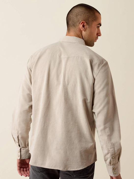 Ariat 10080647 Mens Retro Handorf Corduroy Fitted Snap Shirt Beige back view. If you need any assistance with this item or the purchase of this item please call us at five six one seven four eight eight eight zero one Monday through Saturday 10:00a.m EST to 8:00 p.m EST