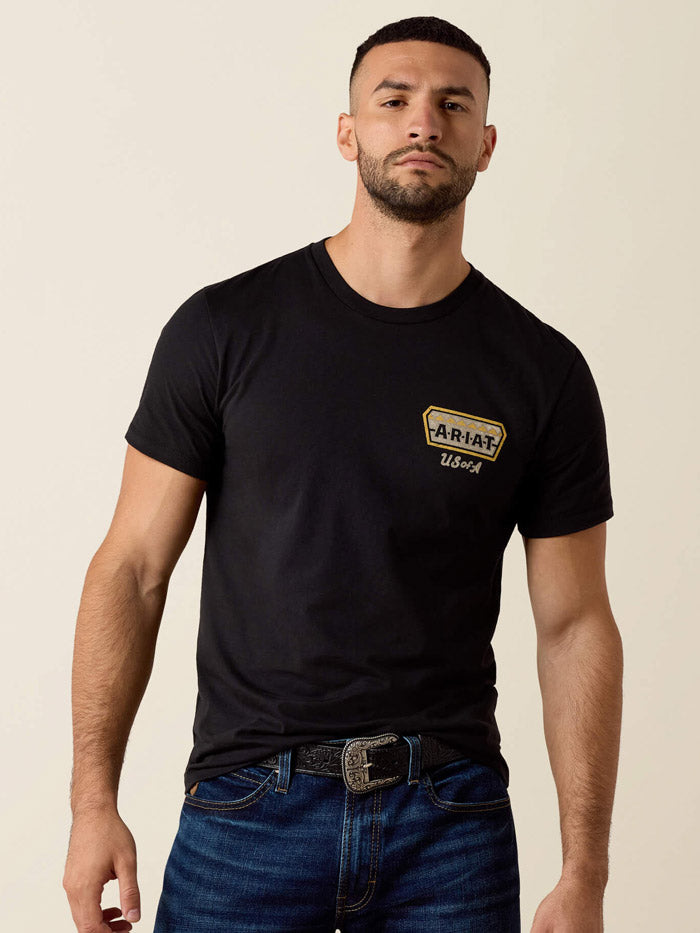 Ariat 10080684 Mens Frontier Crafted T-Shirt Black back view. If you need any assistance with this item or the purchase of this item please call us at five six one seven four eight eight eight zero one Monday through Saturday 10:00a.m EST to 8:00 p.m EST
