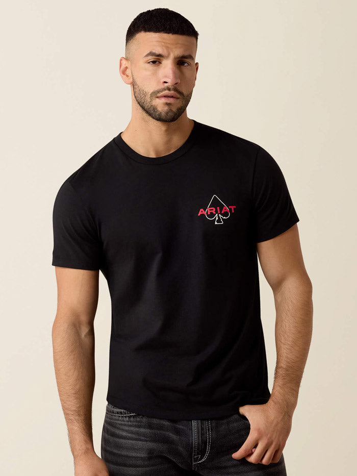 Ariat 10080686 Mens Ranch Royalty T-Shirt Black back view. If you need any assistance with this item or the purchase of this item please call us at five six one seven four eight eight eight zero one Monday through Saturday 10:00a.m EST to 8:00 p.m EST
