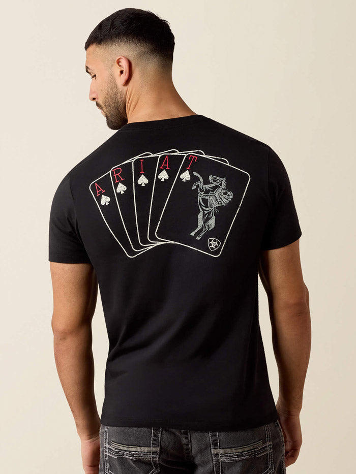 Ariat 10080686 Mens Ranch Royalty T-Shirt Black back view. If you need any assistance with this item or the purchase of this item please call us at five six one seven four eight eight eight zero one Monday through Saturday 10:00a.m EST to 8:00 p.m EST
