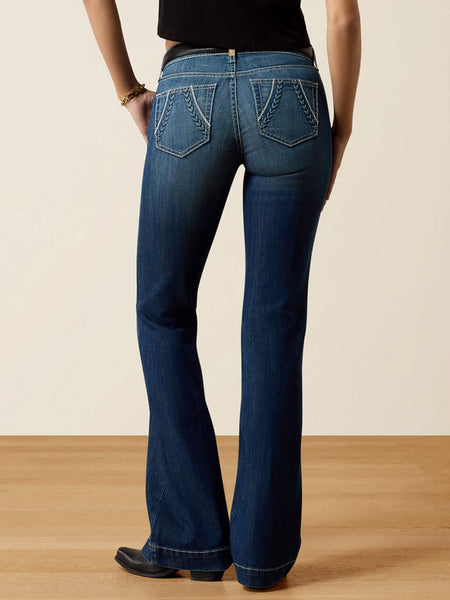 Ariat 10080810 Womens Perfect Rise Davina Slim Trouser Jeans Irvine Blue back view. If you need any assistance with this item or the purchase of this item please call us at five six one seven four eight eight eight zero one Monday through Saturday 10:00a.m EST to 8:00 p.m EST

