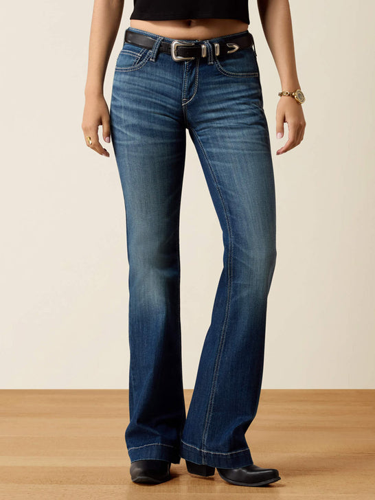 Ariat 10080810 Womens Perfect Rise Davina Slim Trouser Jeans Irvine Blue front view. If you need any assistance with this item or the purchase of this item please call us at five six one seven four eight eight eight zero one Monday through Saturday 10:00a.m EST to 8:00 p.m EST
